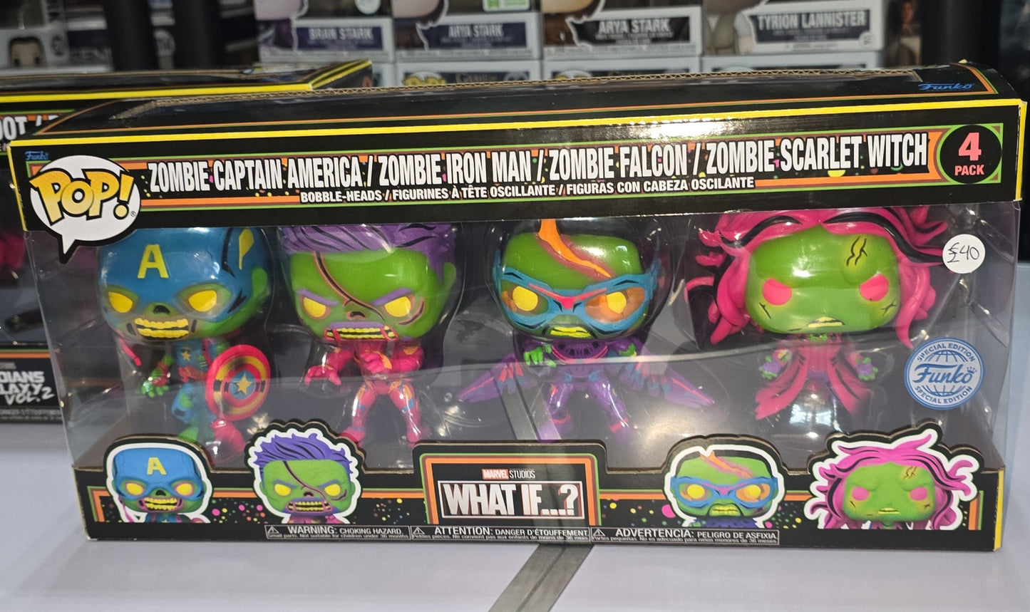 Marvel What If? - Zombie Captain America/Zombie Iron Man/Zombie Falcon/Zombie Scarlet Witch 4 Pack