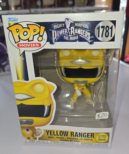 Mighty Morphin Power Rangers The Movie - Yellow Ranger #1781 Glows in the Dark