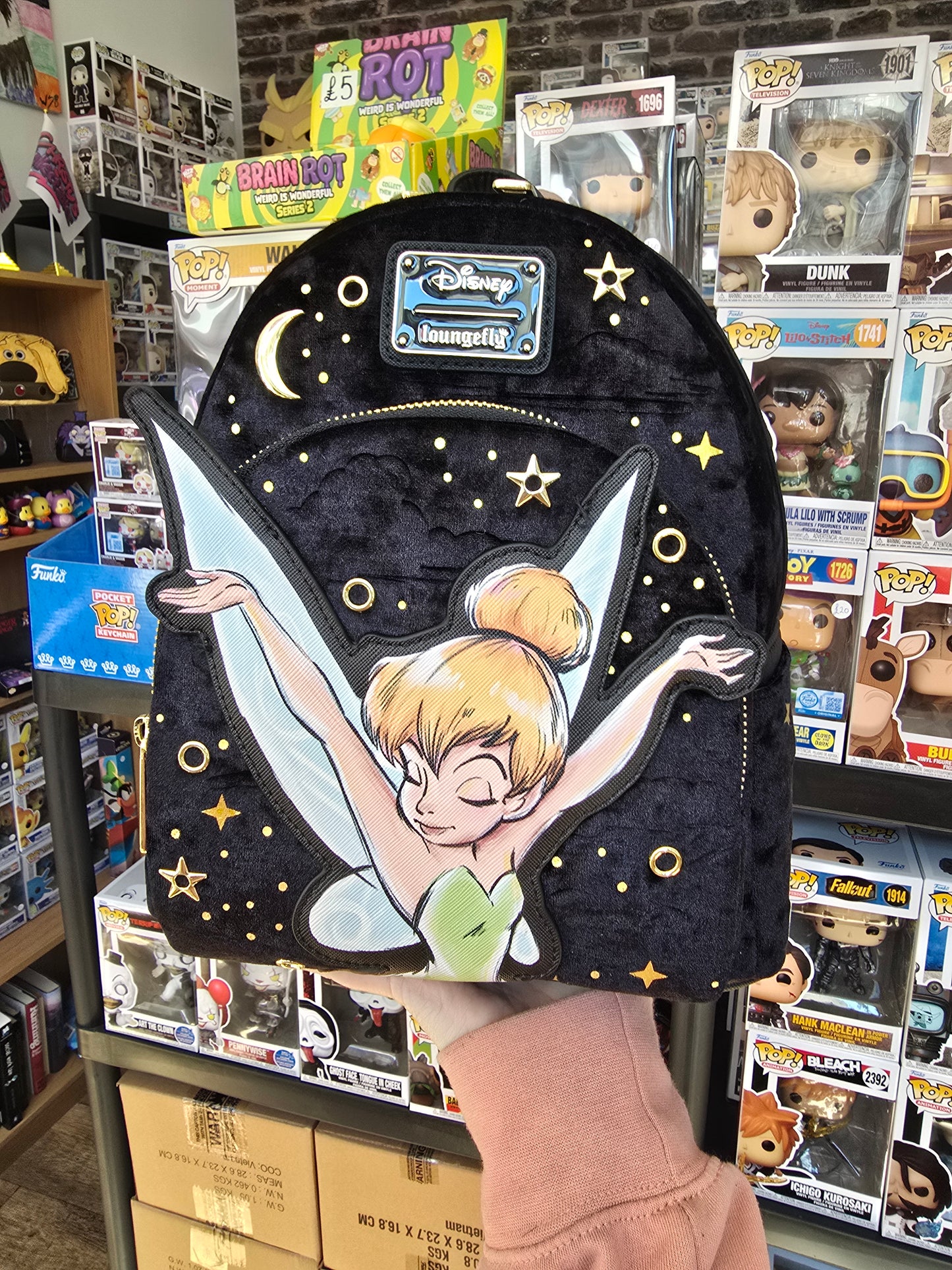 Loungefly - Tinker Bell Pixie Dust Velvet Mini Backpack