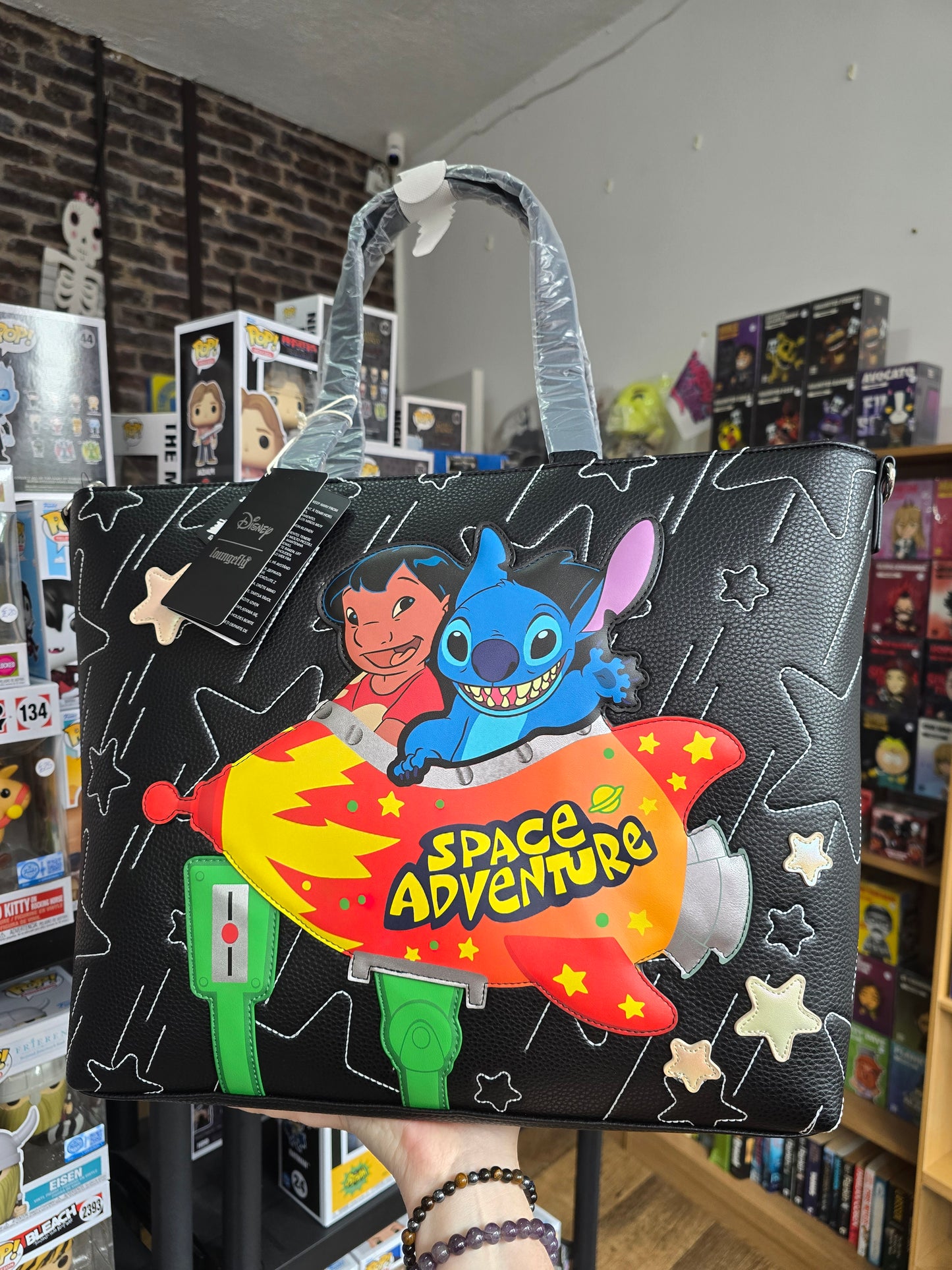 Loungefly - Lilo & Stitch Space Adventure Glow Tote Crossbody Bag with Coin Bag