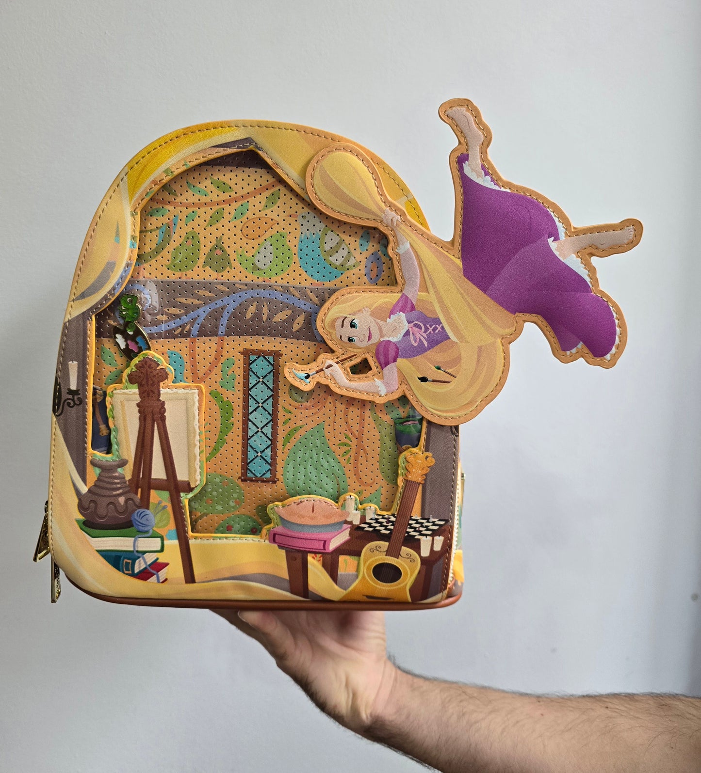 Loungefly - Tangled Rapunzel Glow Pin Trader Mini Backpack