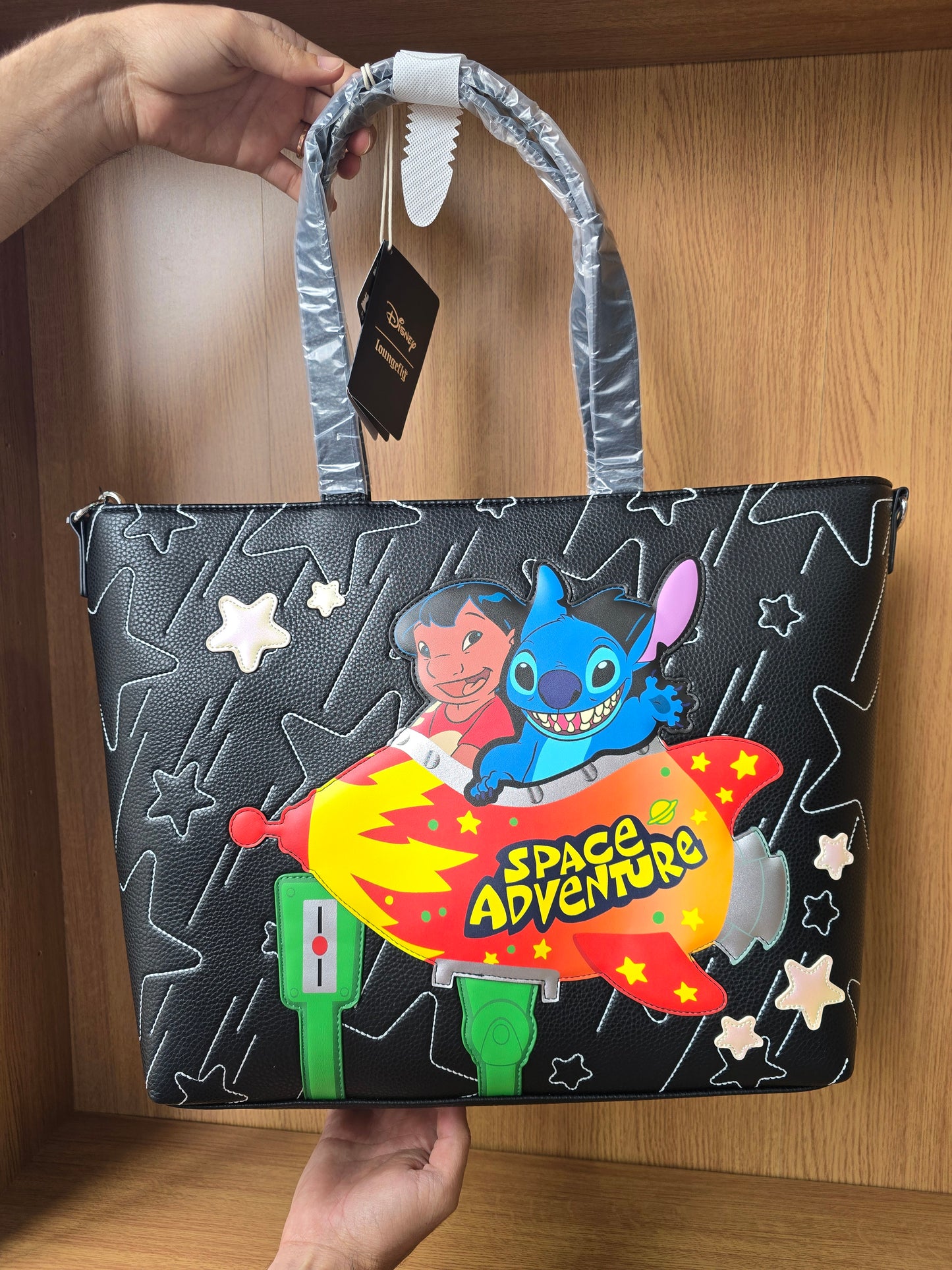 Loungefly - Lilo & Stitch Space Adventure Glow Tote Crossbody Bag with Coin Bag