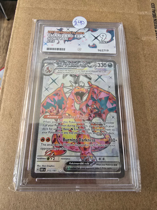 Charizard EX #215 9 MINT - Pokémon ACE Graded Card