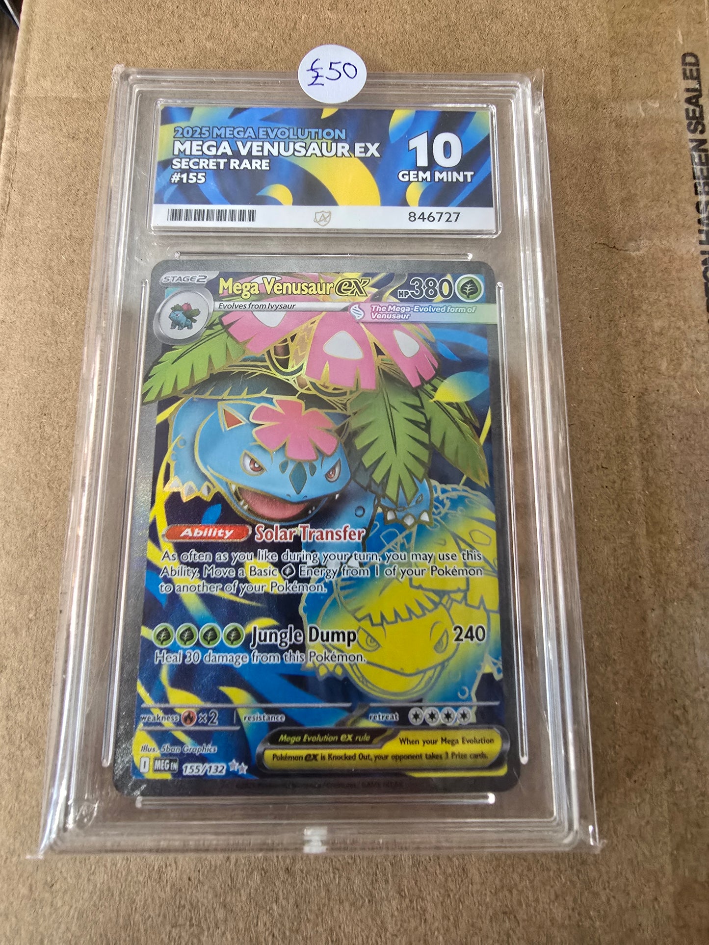 Mega Venusaur EX #155 10 GEM MINT - Pokémon ACE Graded Card