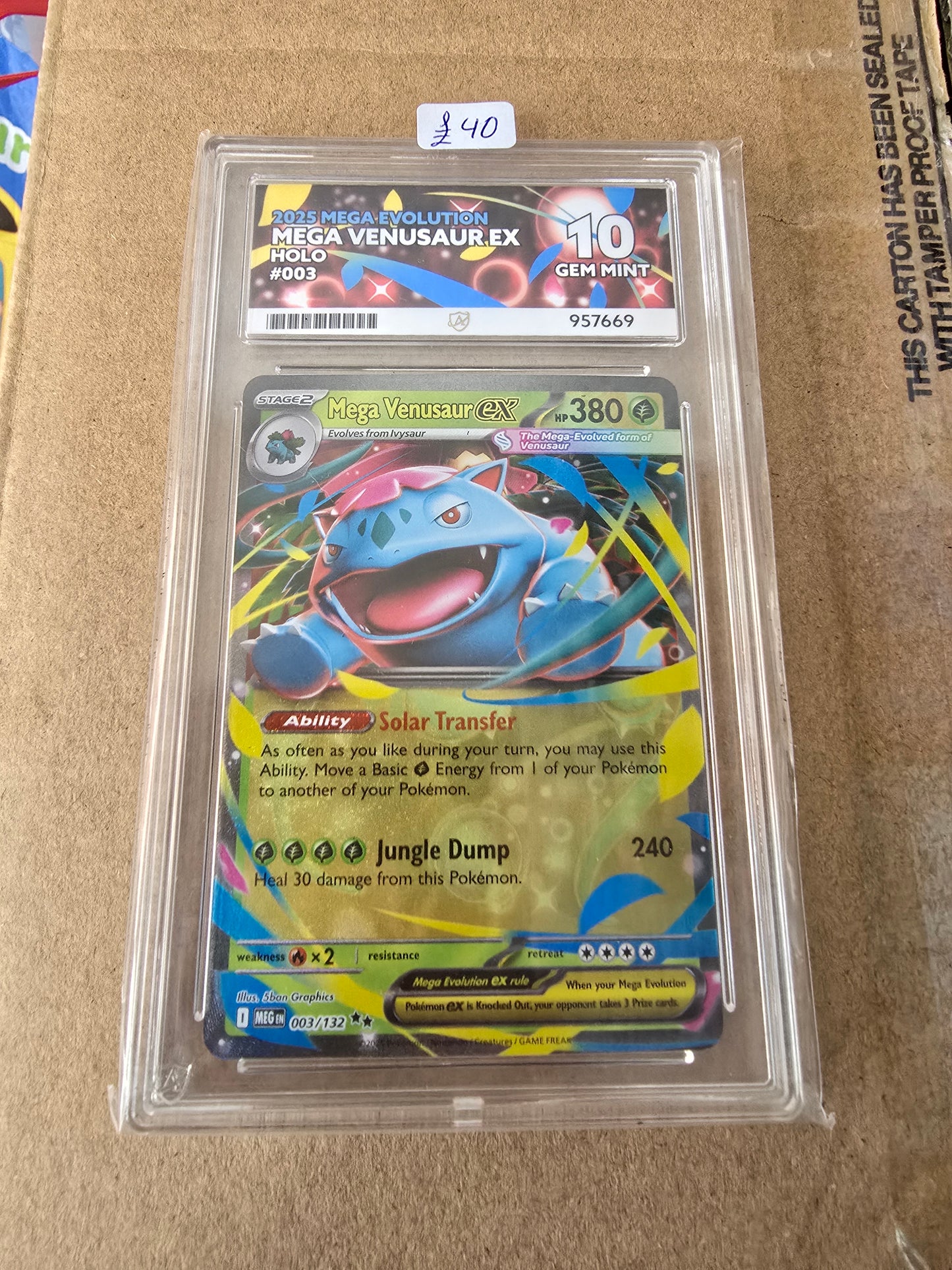 Mega Venusaur EX #003 10 GEM MINT - Pokémon ACE Graded Card