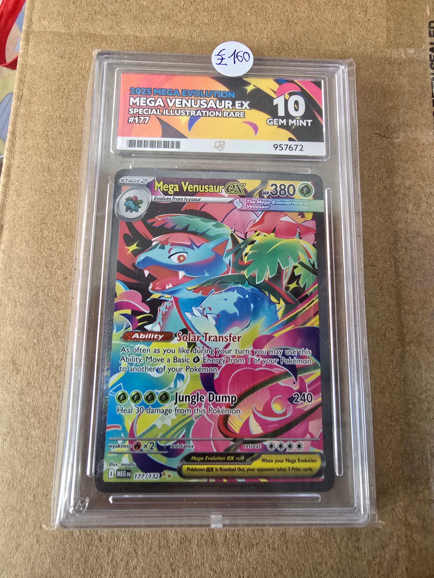 Mega Venusaur EX #177 10 GEM MINT - Pokémon ACE Graded Card