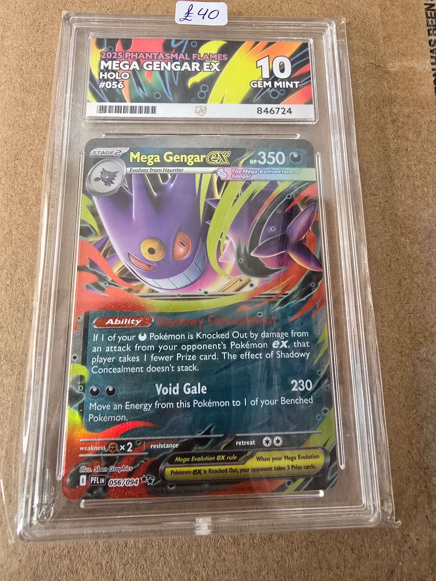 Mega Gengar EX #056 10 GEM MINT - Pokémon ACE Graded Card