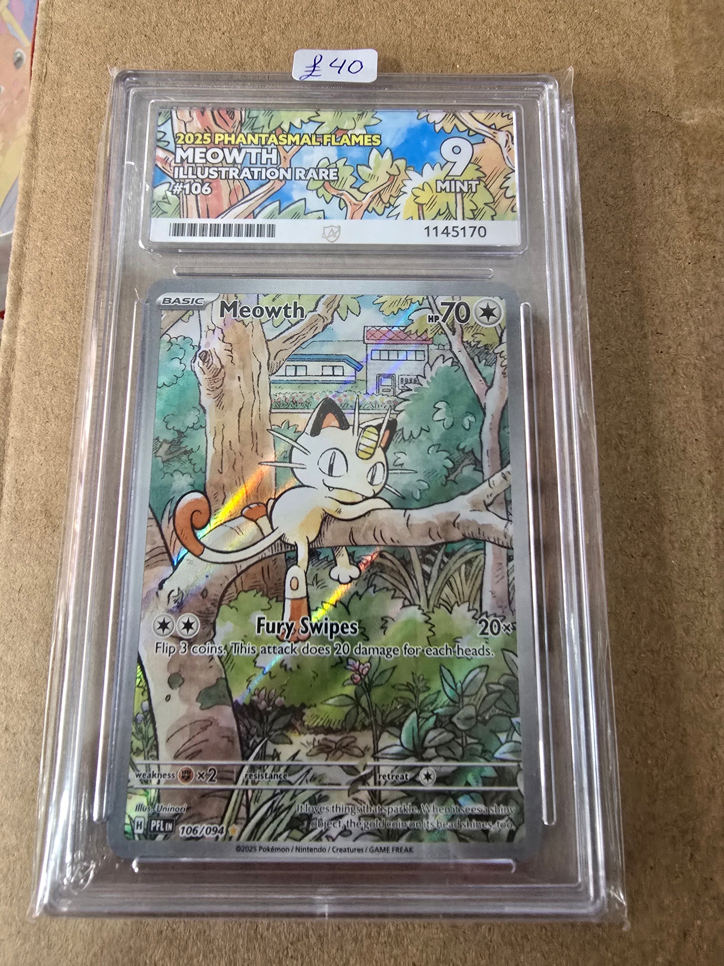 Meowth #106 9 MINT - Pokémon ACE Graded Card
