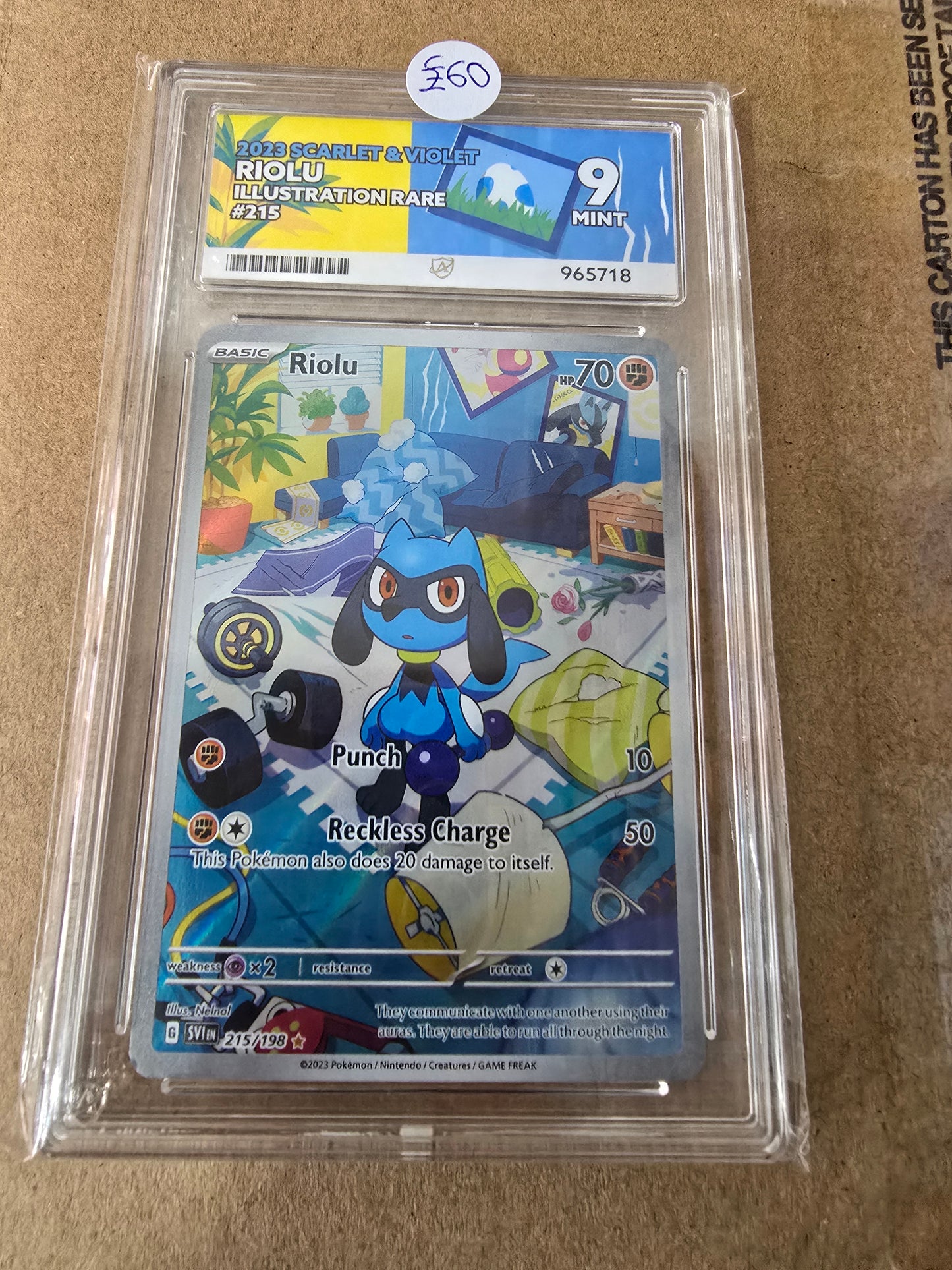 Riolu #215 9 MINT - Pokémon ACE Graded Card