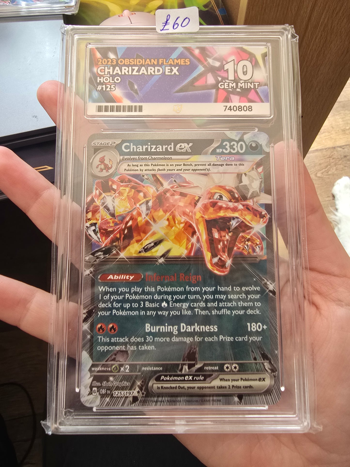 Charizard EX #125 10 GEM MINT - Pokémon ACE Graded Card