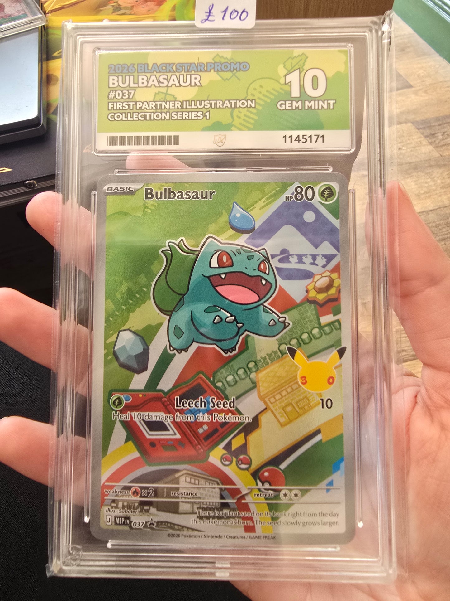 Bulbasaur #037 10 GEM MINT - Pokémon ACE Graded Card