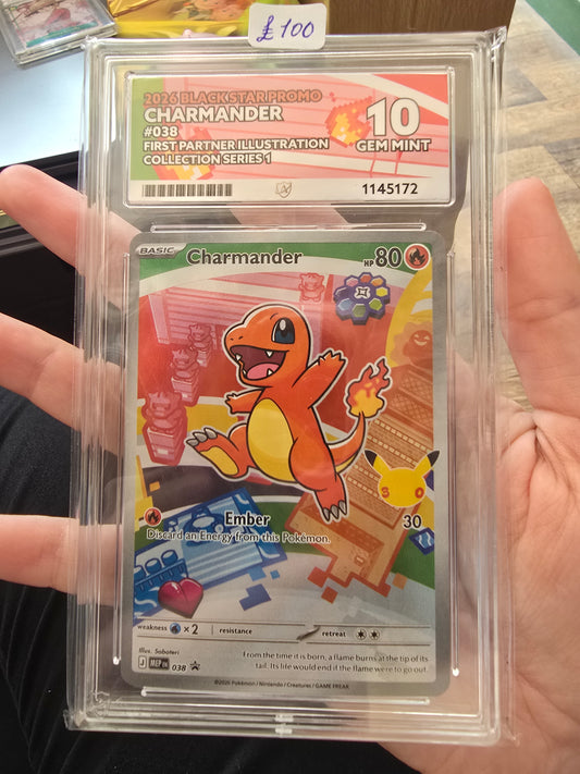 Charmander #038 10 GEM MINT - Pokémon ACE Graded Card
