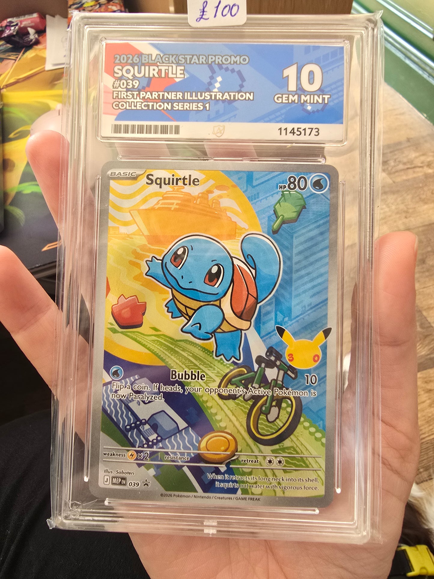 Squirtle #039 10 GEM MINT - Pokémon ACE Graded Card