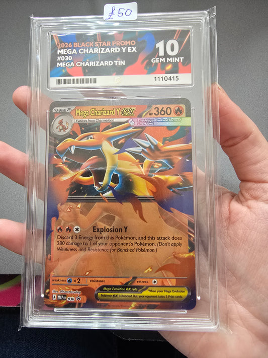 Mega Charizard Y EX #030 10 GEM MINT - Pokémon ACE Graded Card