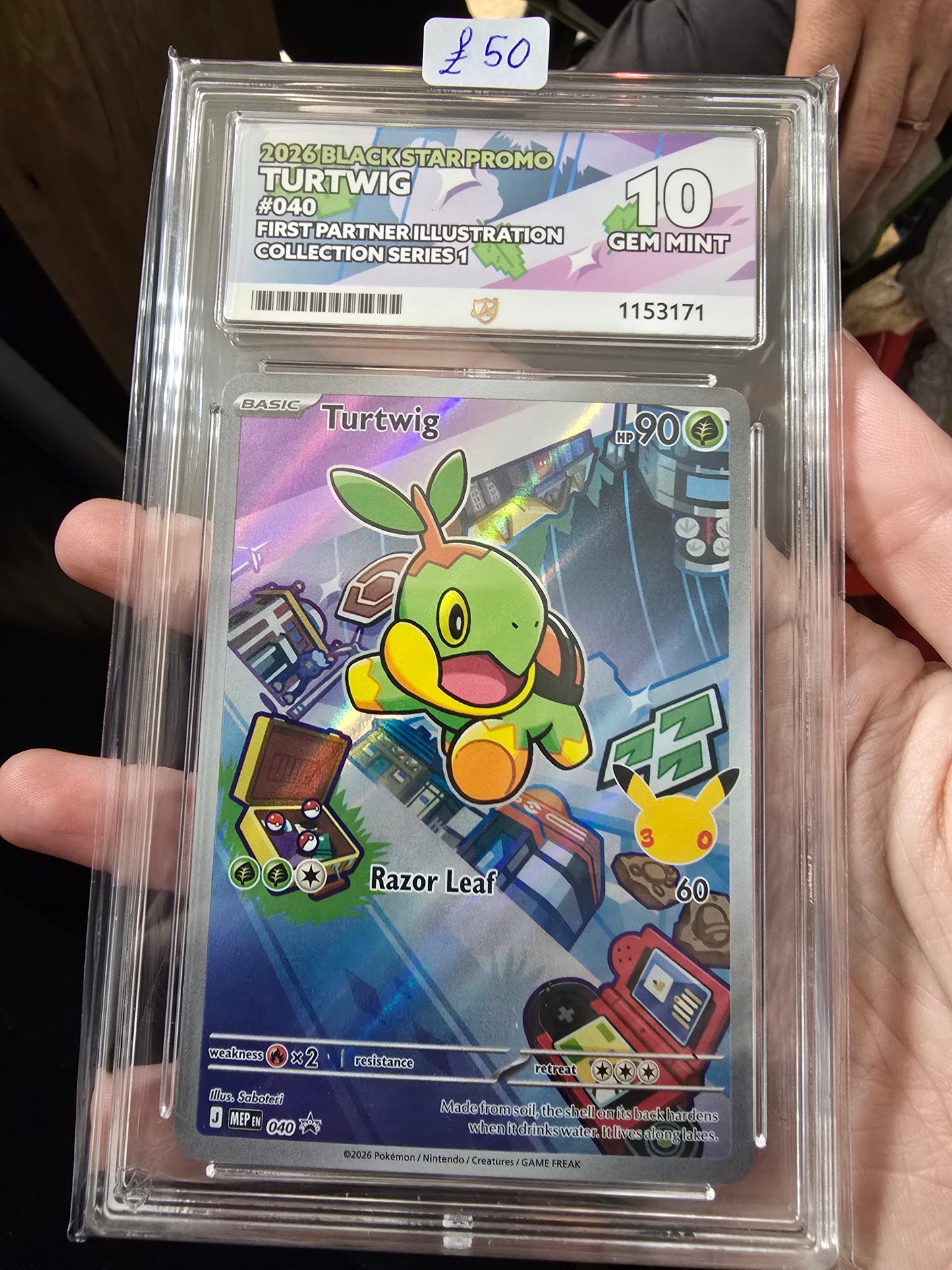 Turtwig #040 10 GEM MINT - Pokémon ACE Graded Card