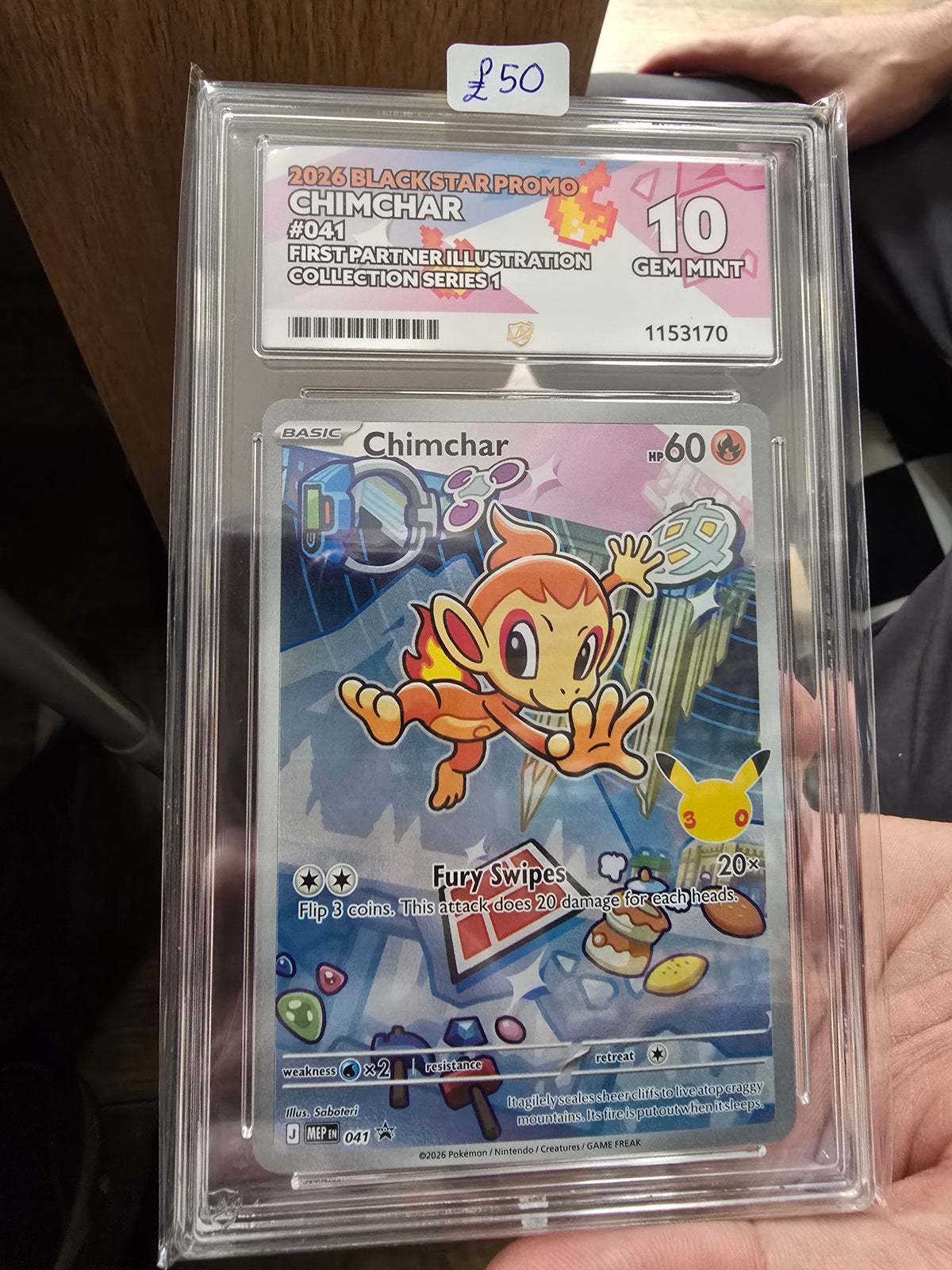 Chimchar #041 10 GEM MINT - Pokémon ACE Graded Card