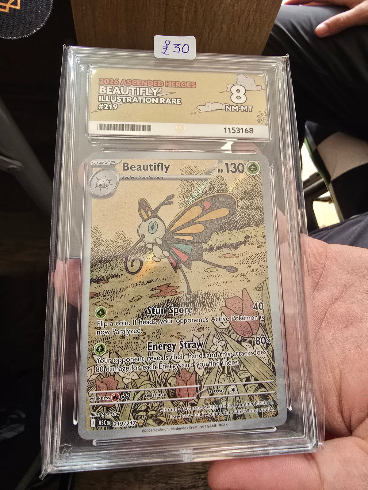 Beautifly #219 8 NM MT - Pokémon ACE Graded Card