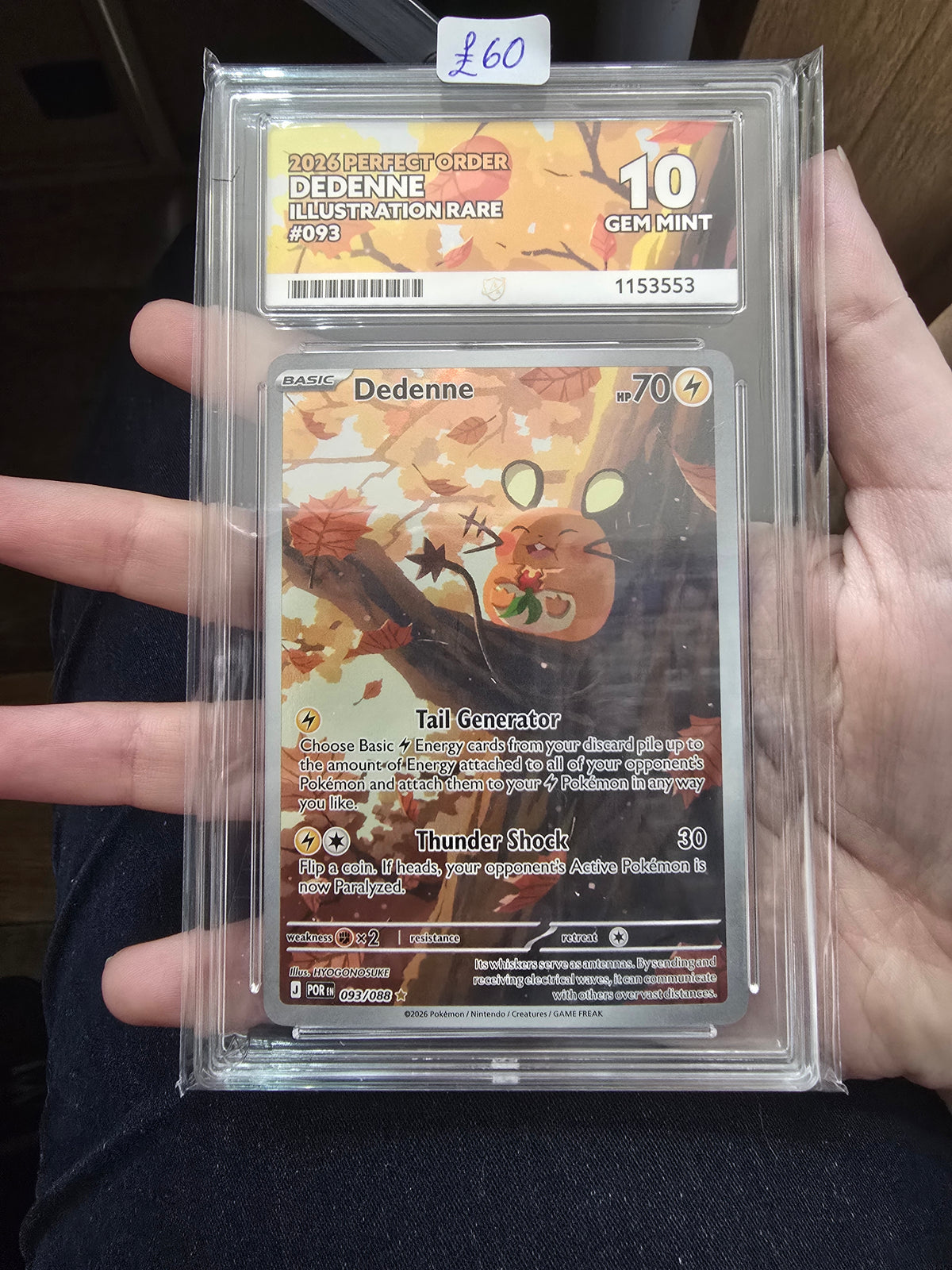 Dedenne #093 10 GEM MINT - Pokémon ACE Graded Card