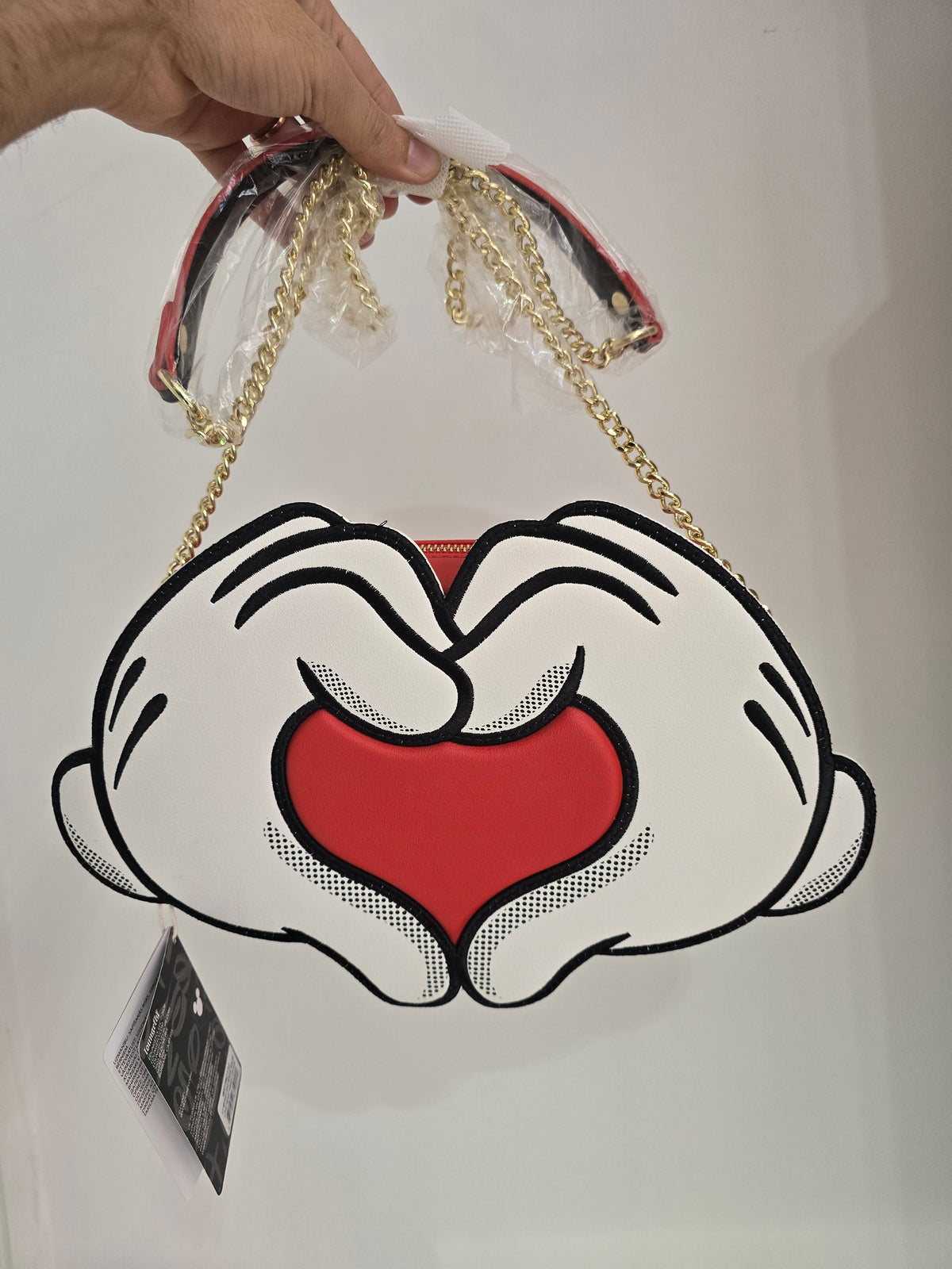 Loungefly - Disney Mickey and Minnie Mouse Love Heart Hands Crossbody Bag