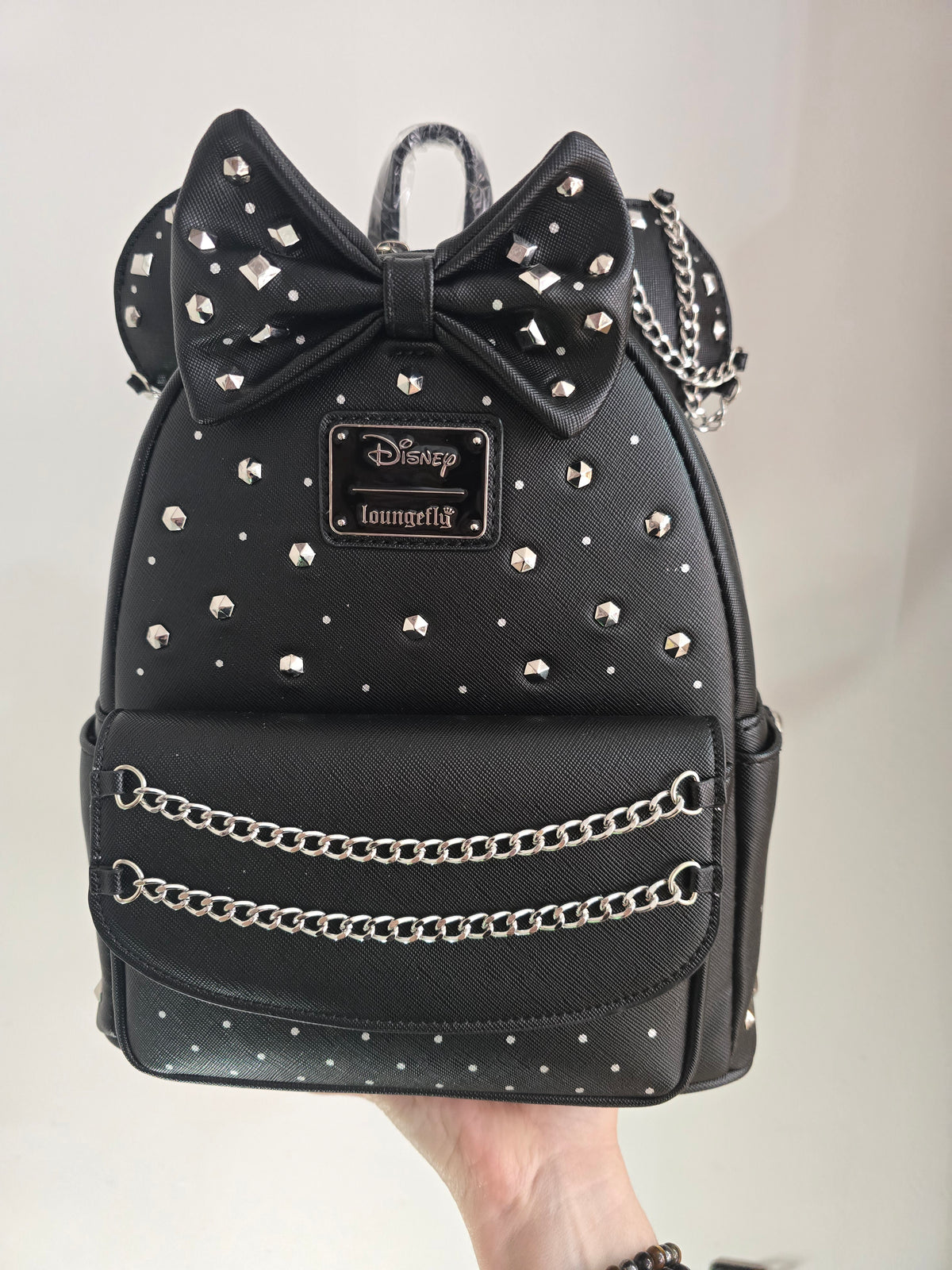 Loungefly - Minnie Mouse Studs & Chains Mini Backpack