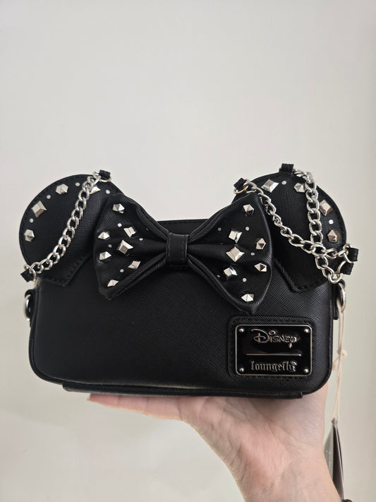 Loungefly - Minnie Mouse Studs & Chains Crossbody Bag