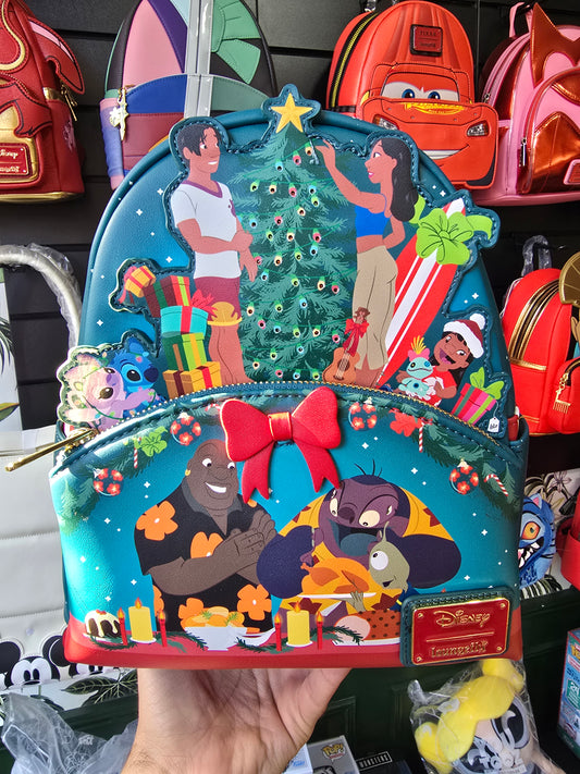 Loungefly - Lilo & Stitch Ohana Holiday Light Up Mini Backpack