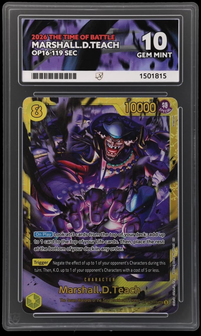 Marshall.D.Teach - The Time Of Battle - OP16-119 - SEC 10 GEM MINT