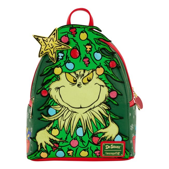 Loungefly - Dr. Seuss The Grinch Tree Light‑Up Plush Mini Backpack