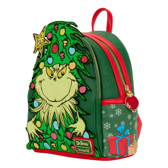Loungefly - Dr. Seuss The Grinch Tree Light‑Up Plush Mini Backpack