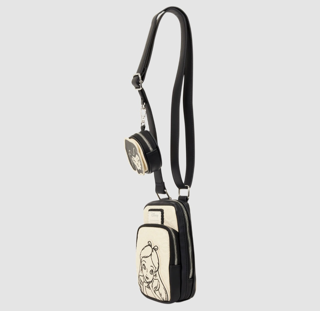 Loungefly - Alice in Wonderland Cell Phone Sling Crossbody Bag with Coin Bag