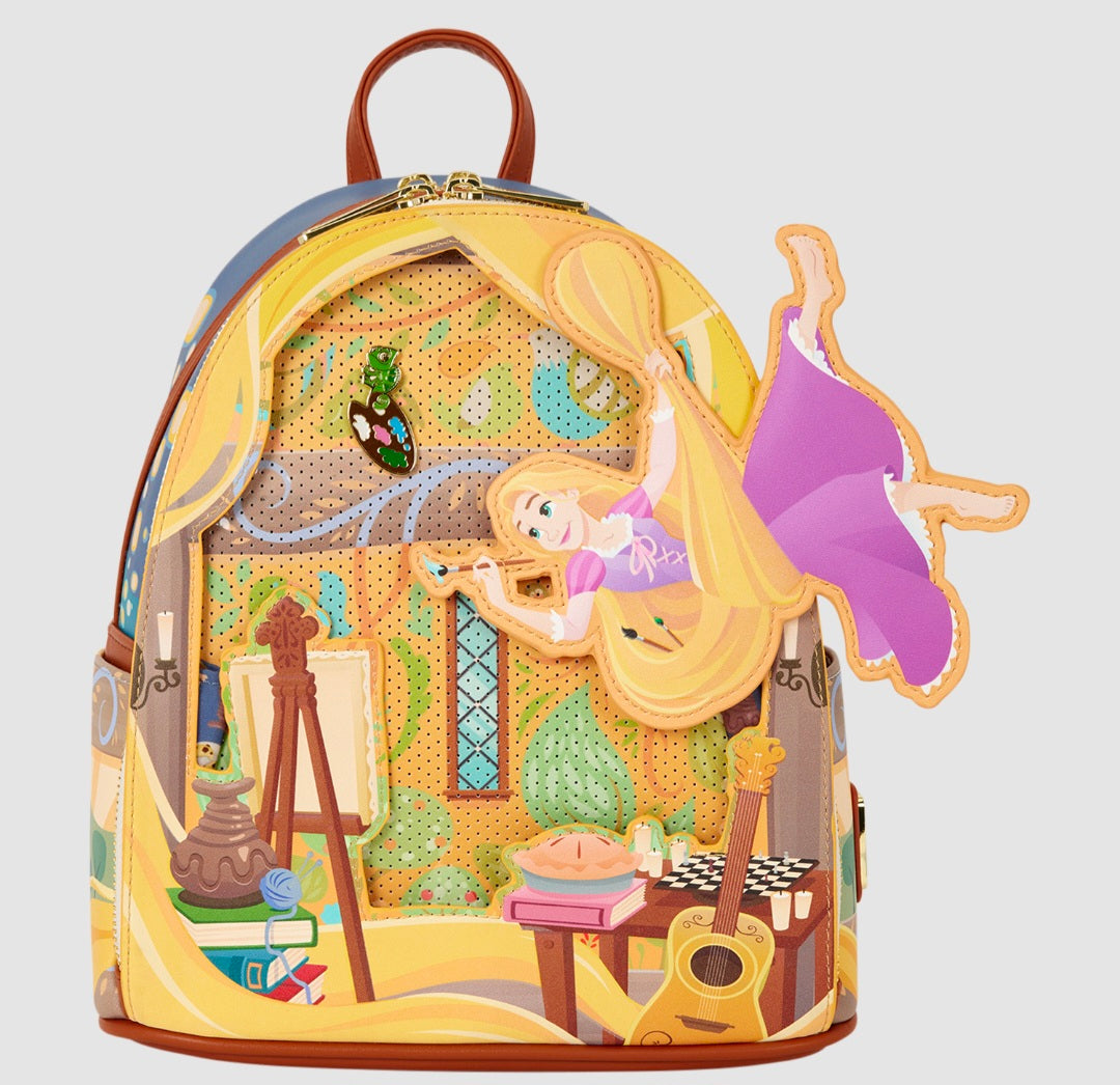 Loungefly - Tangled Rapunzel Glow Pin Trader Mini Backpack