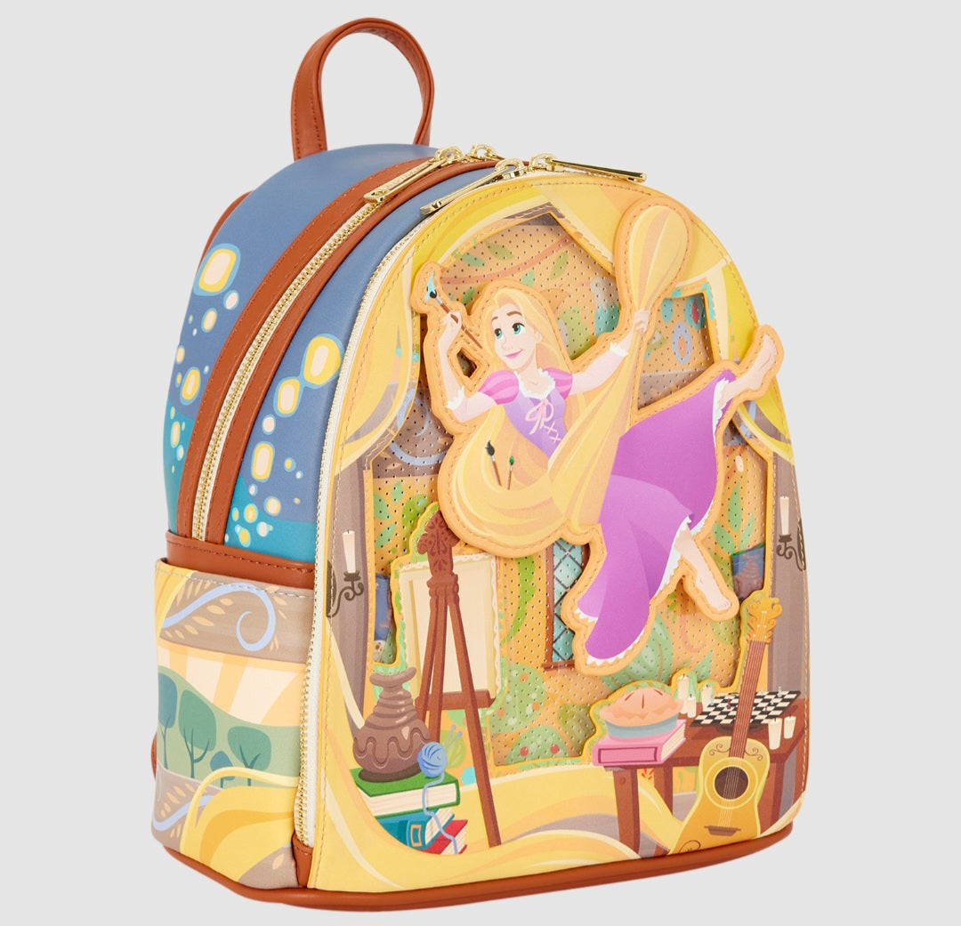Loungefly - Tangled Rapunzel Glow Pin Trader Mini Backpack