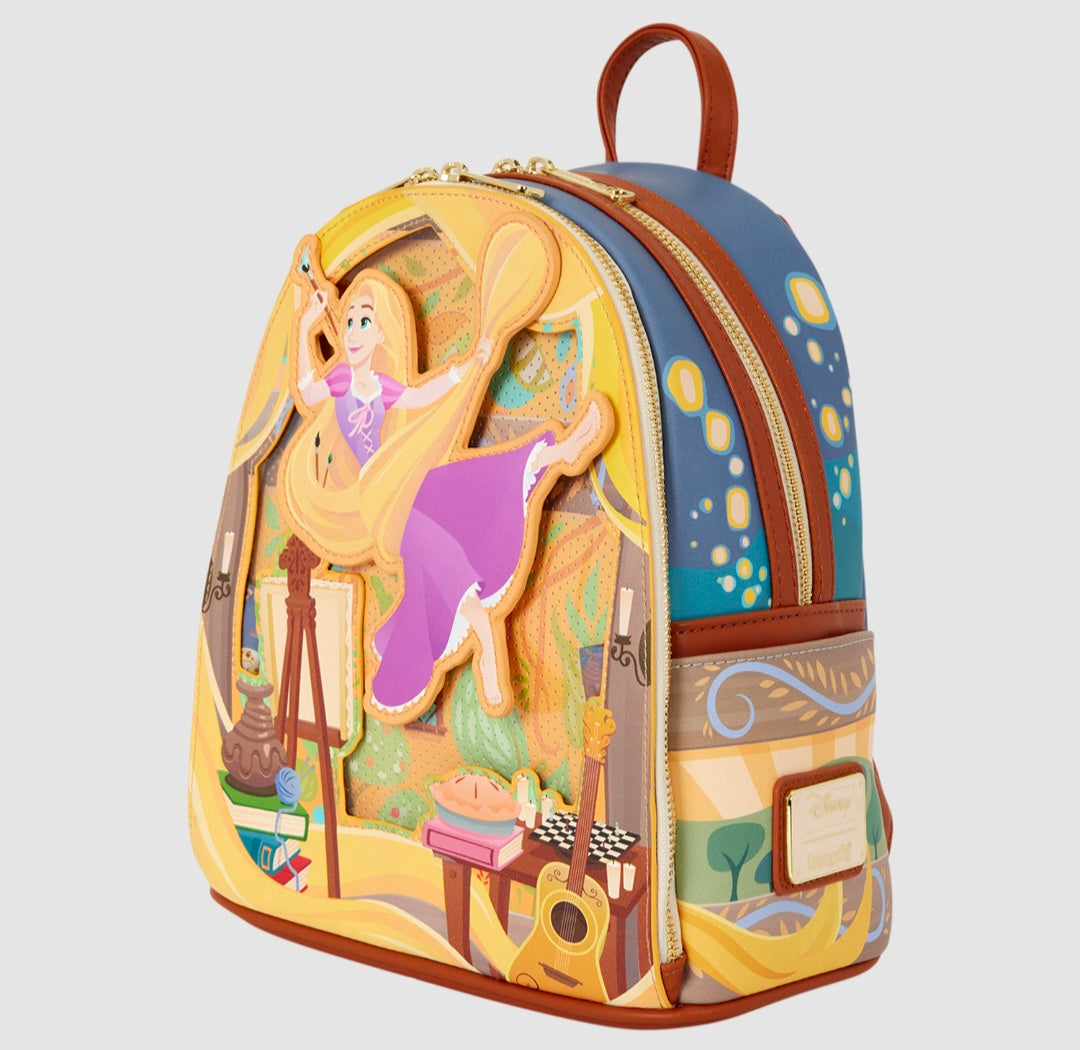 Loungefly - Tangled Rapunzel Glow Pin Trader Mini Backpack
