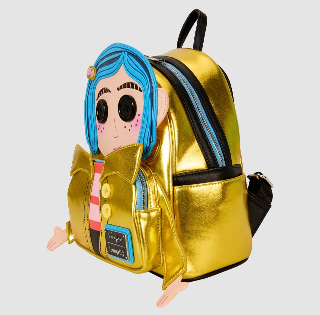 Loungefly - Coraline 15th Anniversary Laika Doll Metallic Cosplay Mini Backpack