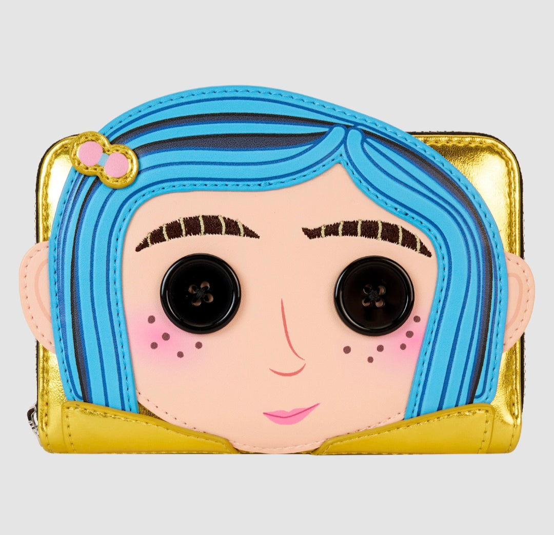 Loungefly - Coraline 15th Anniversary Laika Doll Metallic Cosplay Zip Around Wallet