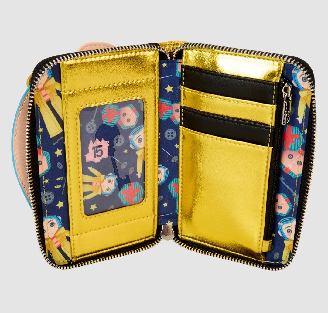 Loungefly - Coraline 15th Anniversary Laika Doll Metallic Cosplay Zip Around Wallet