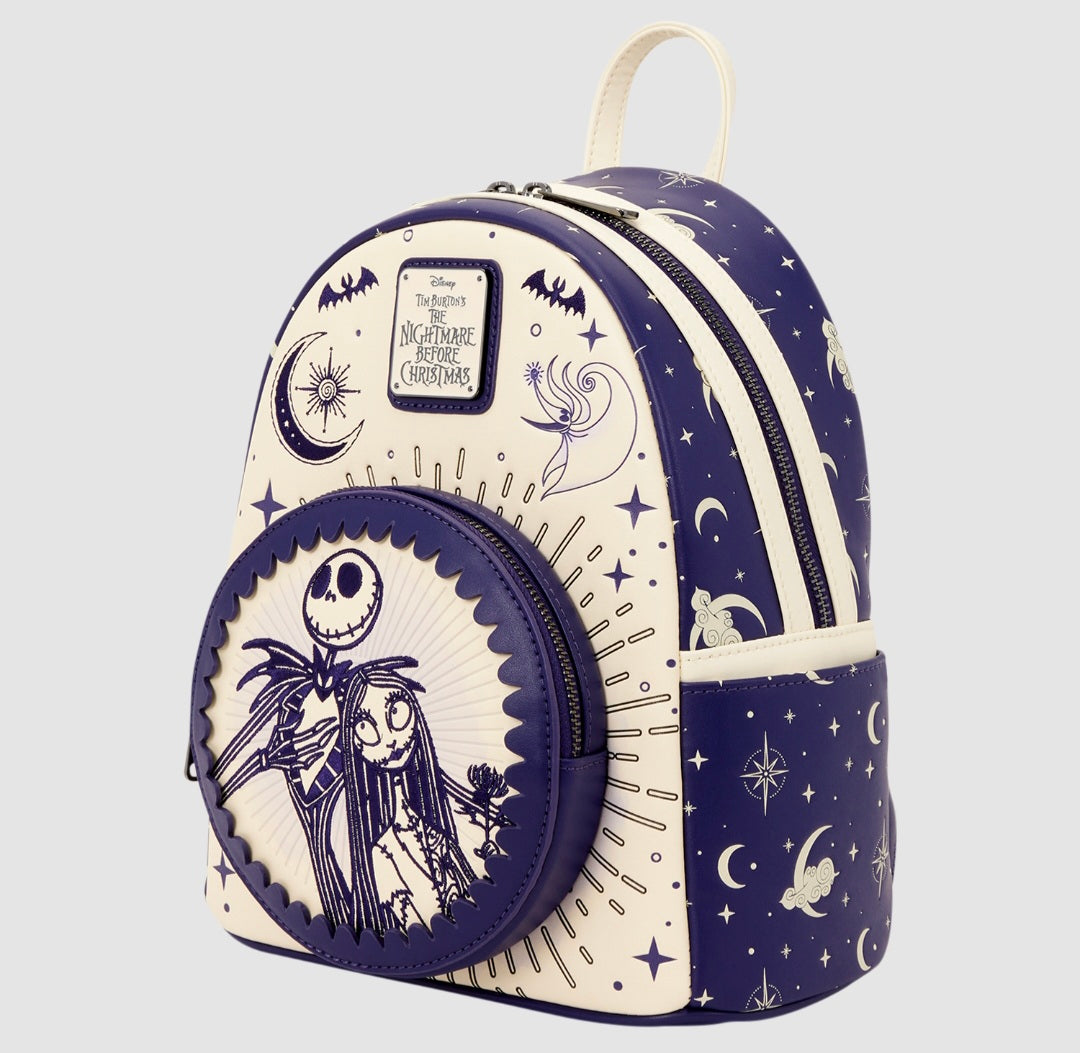 Loungefly - The Nightmare Before Christmas Jack Skellington & Sally Night Sky Mini Backpack