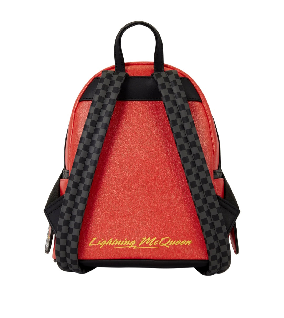 Loungefly Disney Pixar Cars 20th Anniversary Lightning McQueen Metallic Light-Up Mini Backpack (Pre-Order)