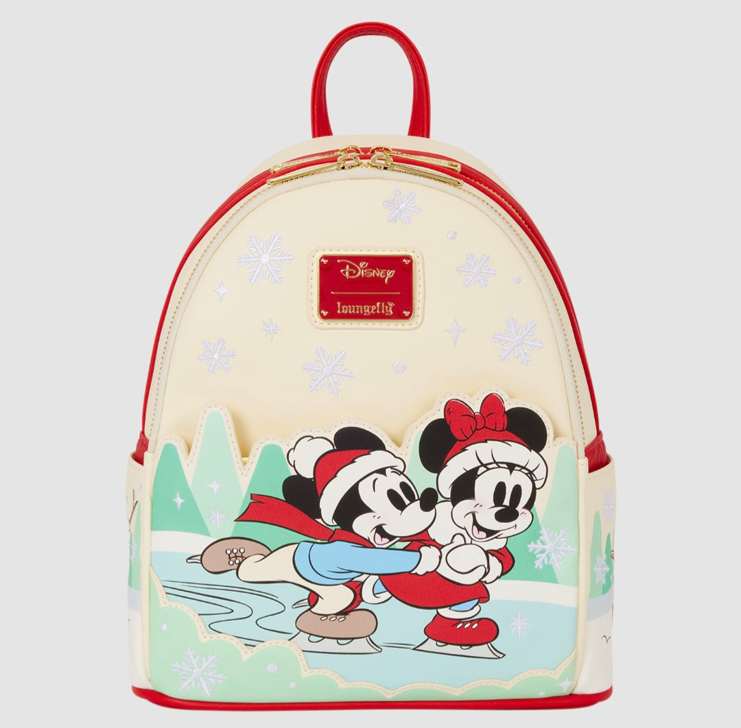 Loungefly - Mickey & Friends Holiday Ice Skating Mini Backpack