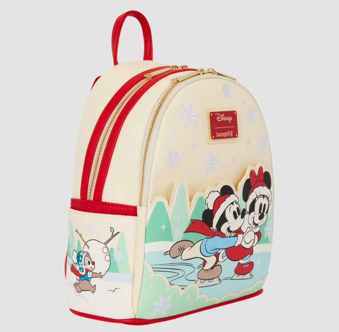 Loungefly - Mickey & Friends Holiday Ice Skating Mini Backpack