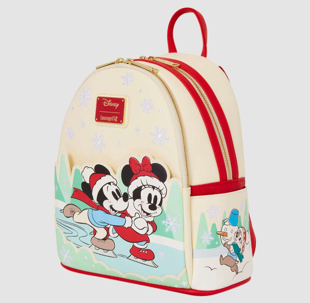 Loungefly - Mickey & Friends Holiday Ice Skating Mini Backpack