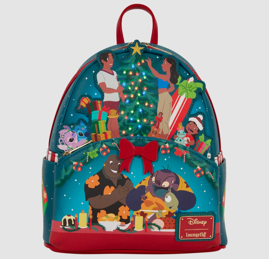 Loungefly - Lilo & Stitch Ohana Holiday Light Up Mini Backpack
