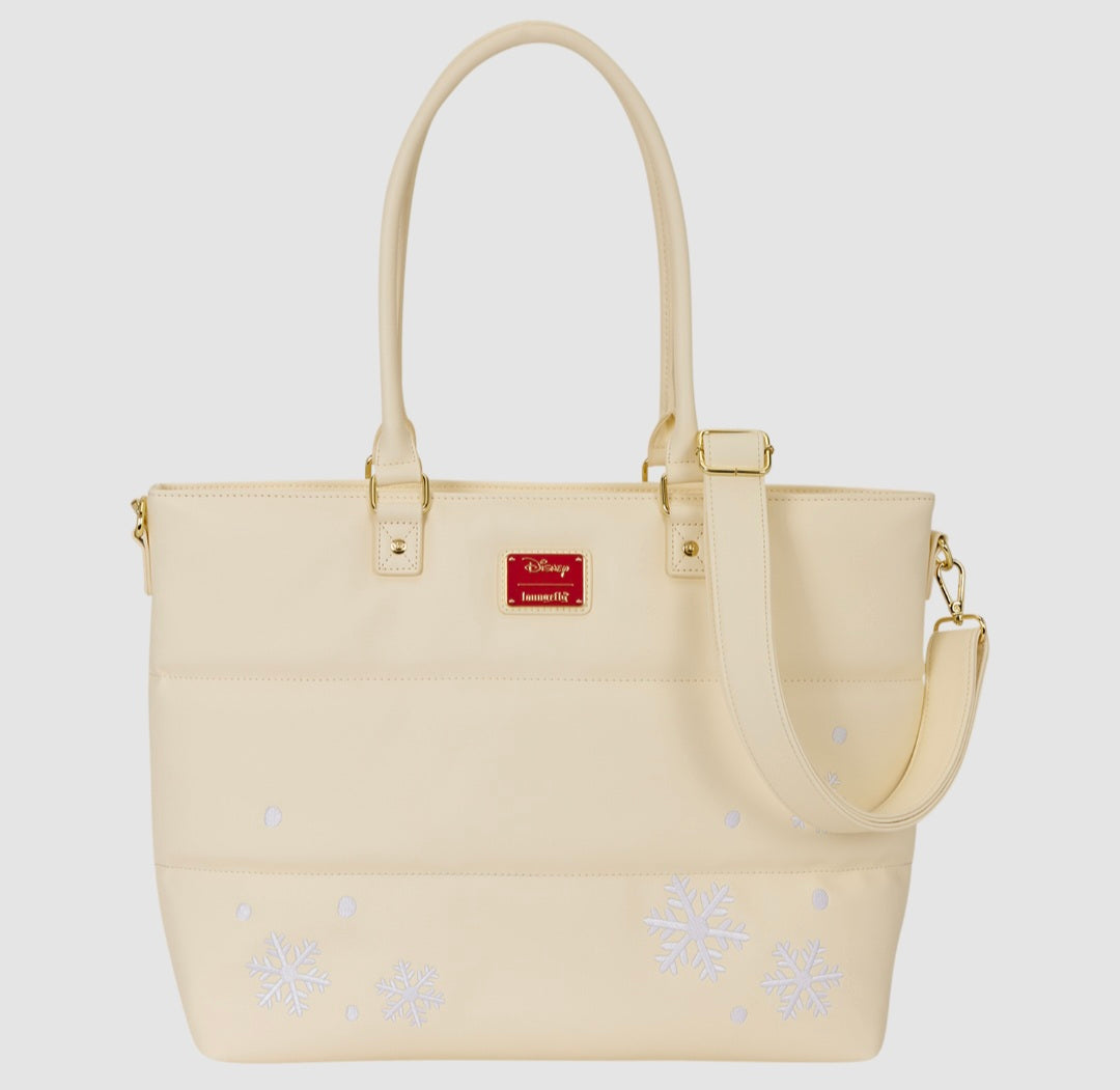 Loungefly - Mickey & Friends Holiday Snow Tote Crossbody Bag with Coin Bag