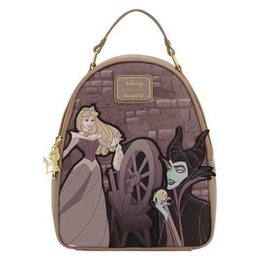 Loungefly - Sleeping Beauty & Maleficent Spinning Wheel Mini Backpack
