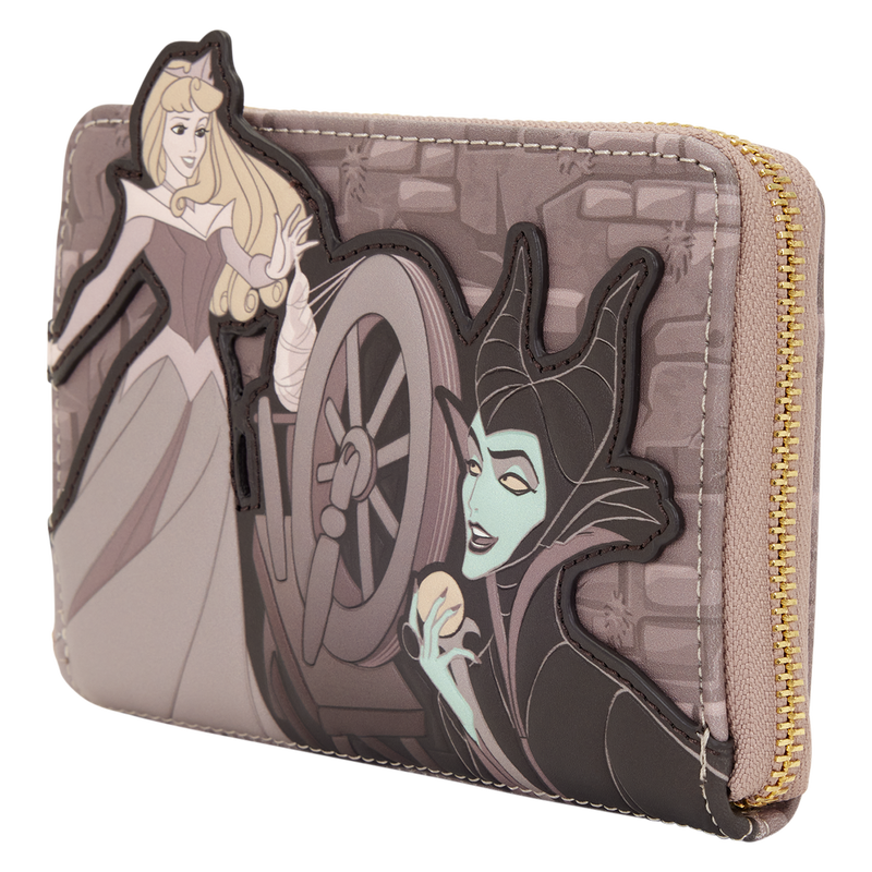 Loungefly - Sleeping Beauty & Maleficent Spinning Wheel Zip Around Wallet