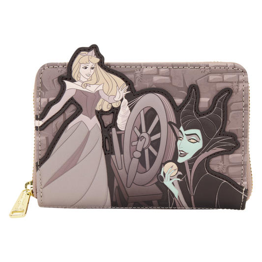 Loungefly - Sleeping Beauty & Maleficent Spinning Wheel Zip Around Wallet