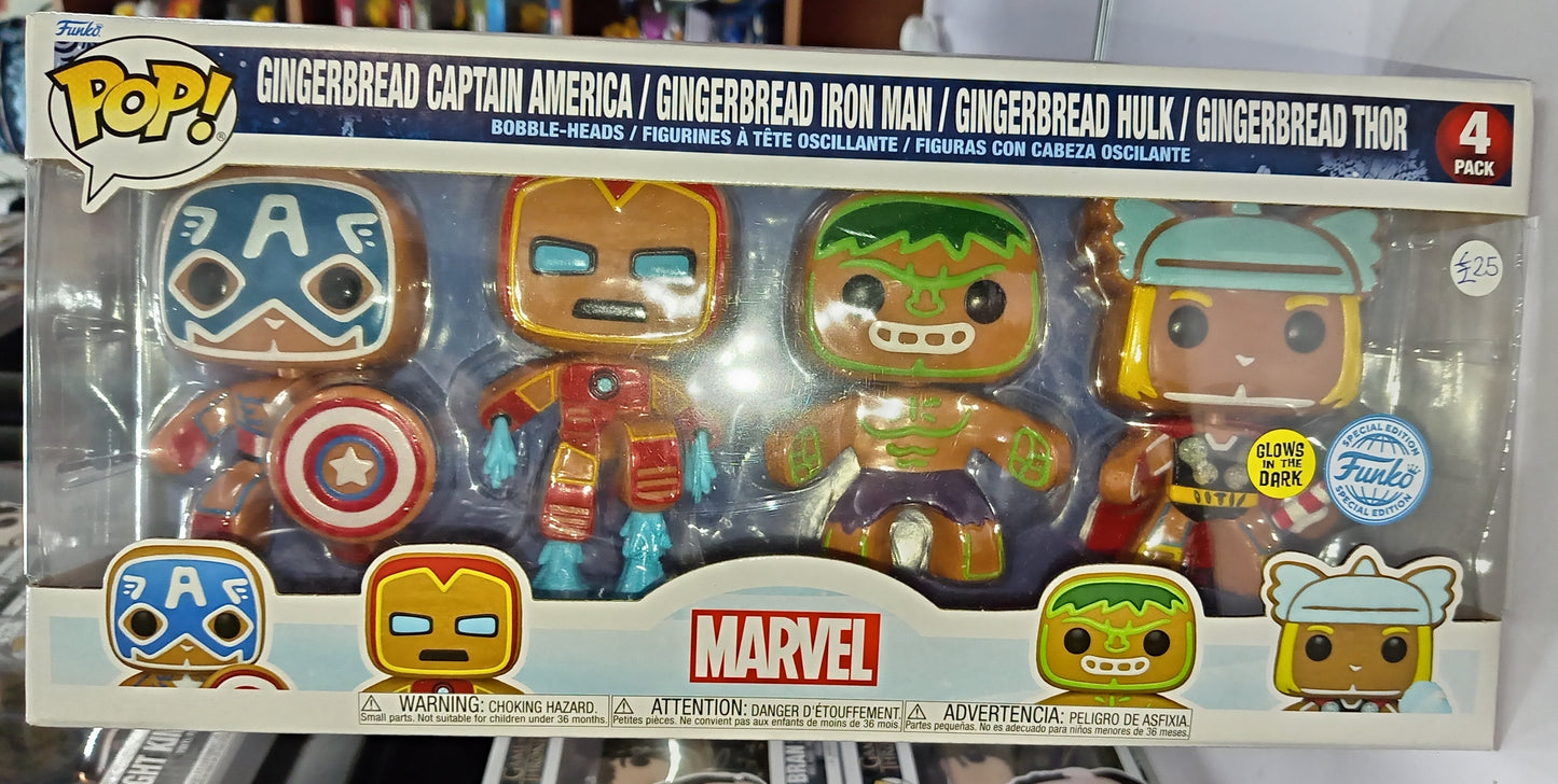 Marvel - Gingerbread (Captain America / Iron Man / Hulk /Thor ) 4Pack Glows Special Edition